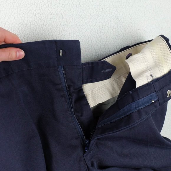 Vintage Cargo Pants Mens 38x30 Navy Blue Heavyweight Canvas Workwear Outdoor 80s - Picture 10 of 12